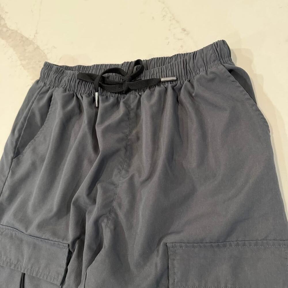 SHEIN Casual Smile Printed Drawstring Cargo Jogger Pants Mens Large Gray Utility - Picture 5 of 7